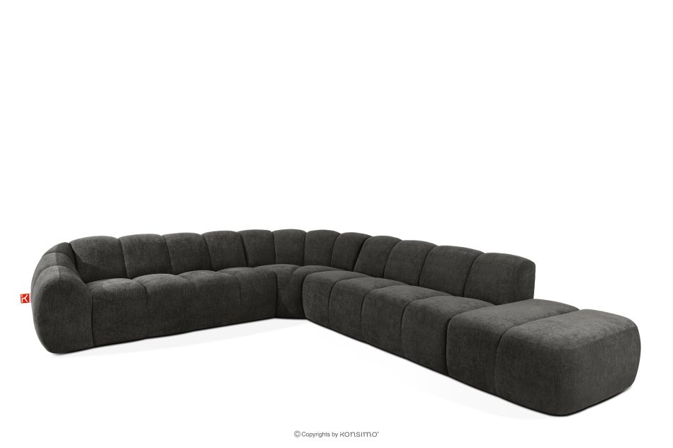 FLAVA Modulares Ecksofa Curve im Retro-Modern-Stil rechts graphit Graphit - Foto 2