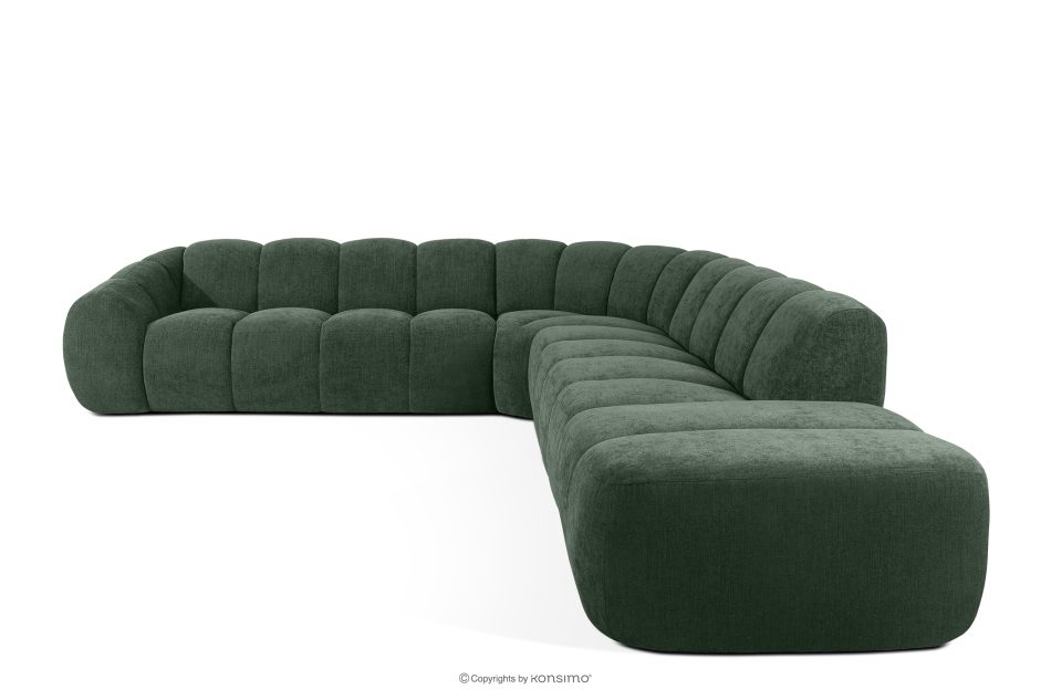 FLAVA Modulares Curve-Ecksofa im Retro-Modern-Stil rechts dunkelgrün Dunkelgrün - Foto 0