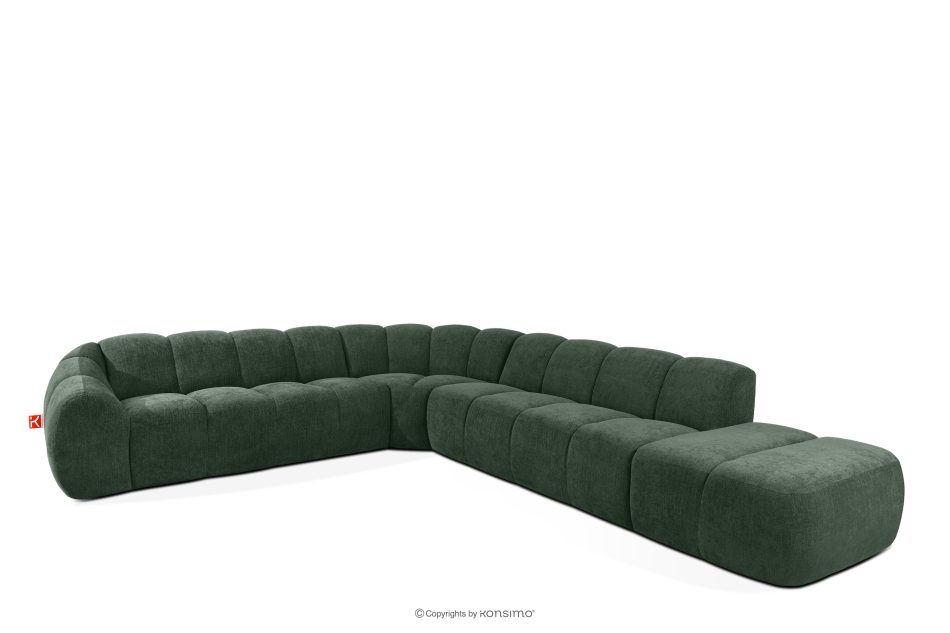 FLAVA Modulares Curve-Ecksofa im Retro-Modern-Stil rechts dunkelgrün Dunkelgrün - Foto 2