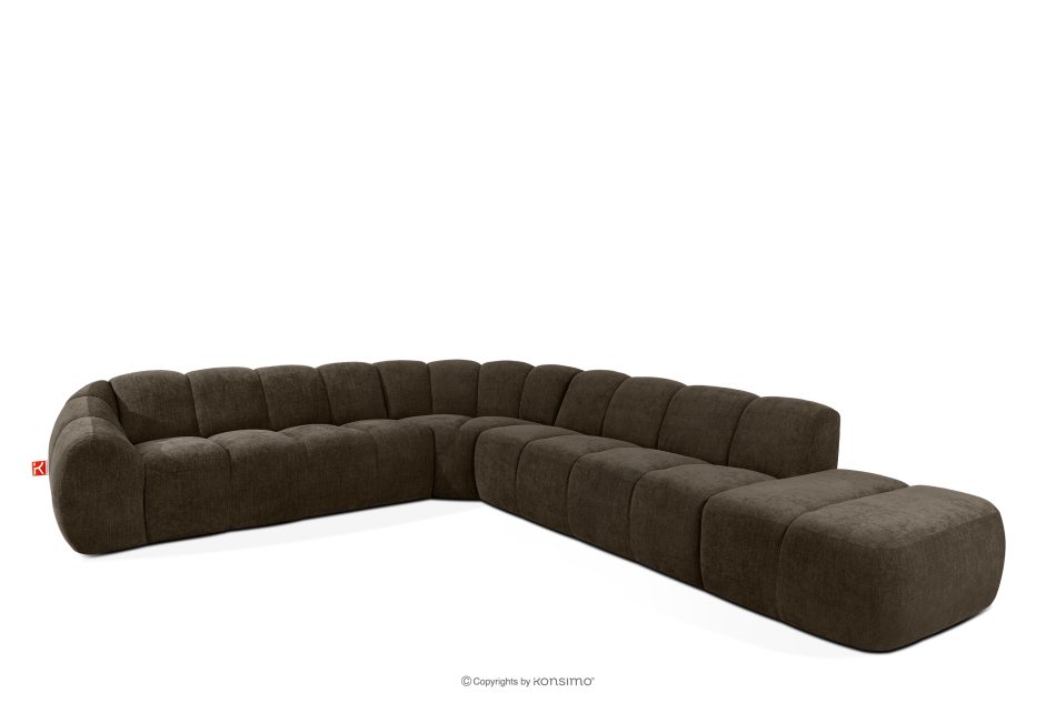 FLAVA Modulares Curve-Ecksofa im Retro-Modern-Stil rechts braun Braun - Foto 2