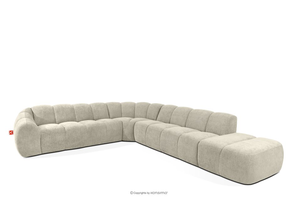FLAVA Modulares Curve-Ecksofa im Retro-Modern-Stil rechts ecru Ecru - Foto 2