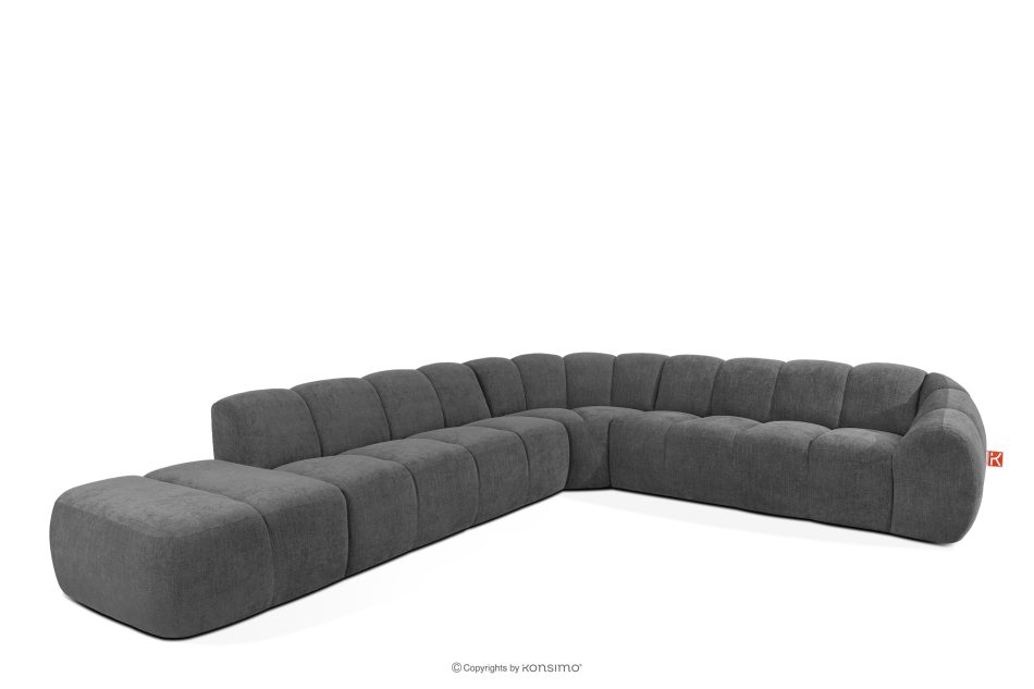 FLAVA Modulares Ecksofa Curve im Retro-Modern-Stil links grau Grau - Foto 2