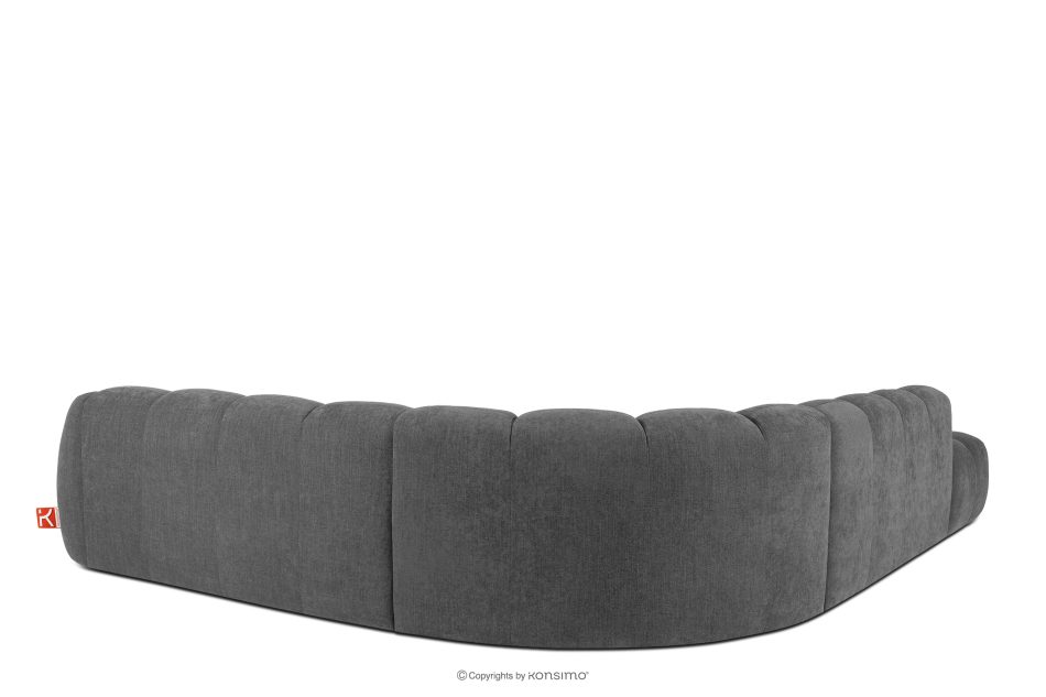 FLAVA Modulares Ecksofa Curve im Retro-Modern-Stil links grau Grau - Foto 3