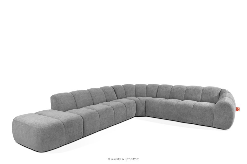 FLAVA Modulares Ecksofa Curve im Retro-Modern-Stil links hellgrau Hellgrau - Foto 2