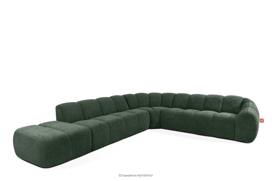 FLAVA Modulares Ecksofa Curve im Retro-Modern-Stil links dunkelgrün Dunkelgrün - Foto 2