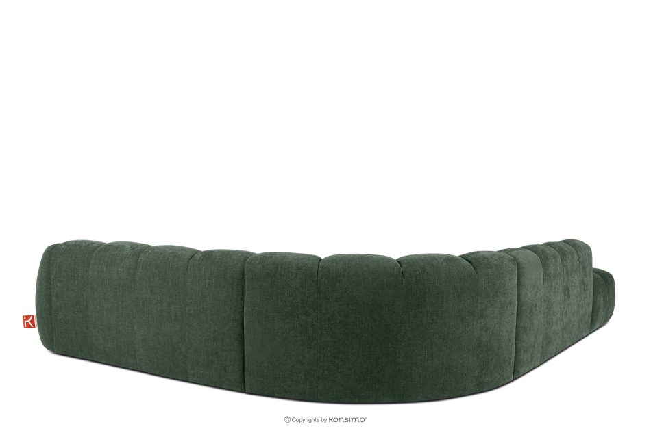 FLAVA Modulares Ecksofa Curve im Retro-Modern-Stil links dunkelgrün Dunkelgrün - Foto 3