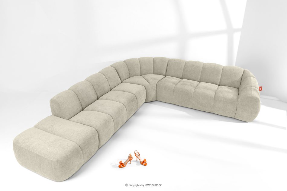 FLAVA Modulares Ecksofa Curve im Retro-Modern-Stil links ecru Ecru - Foto 1