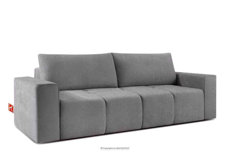 LIGULA Modernes ausziehbares Schlafsofa aus Chenille-Stoff in Hellgrau hellgrau - Foto 2