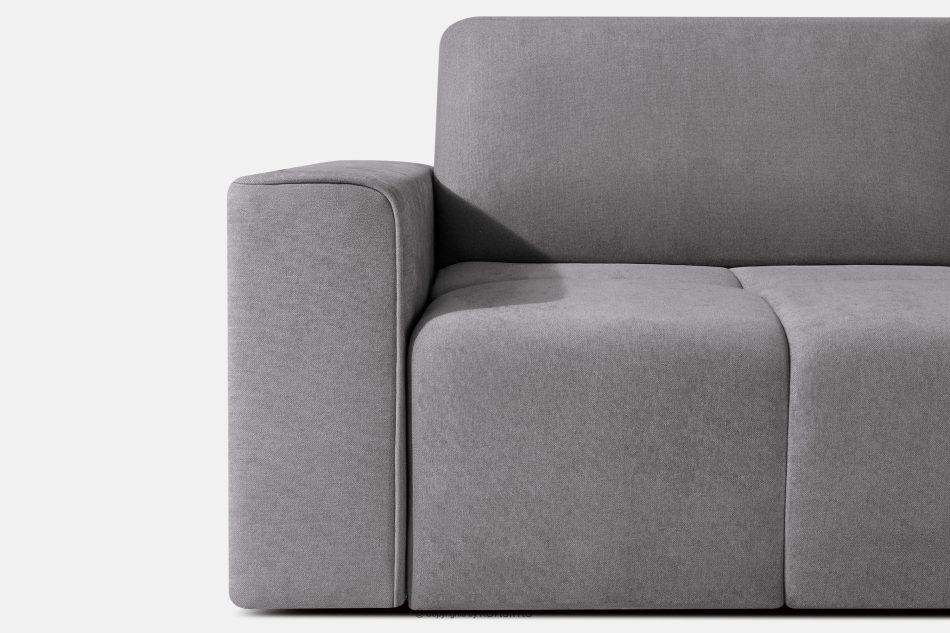 LIGULA Modernes ausziehbares Schlafsofa aus Chenille-Stoff in Hellgrau hellgrau - Foto 6