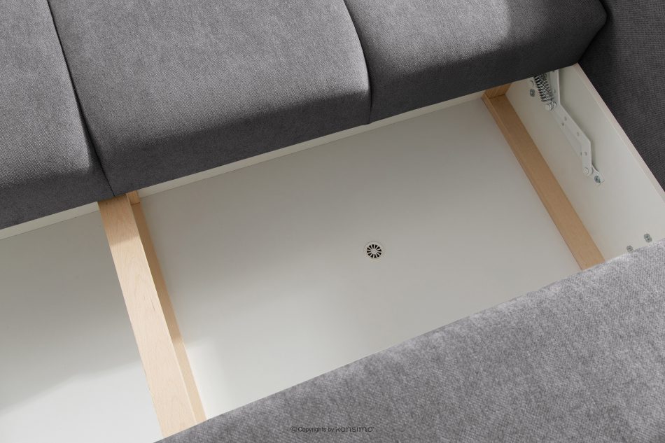 LIGULA Modernes ausziehbares Schlafsofa aus Chenille-Stoff in Hellgrau hellgrau - Foto 11