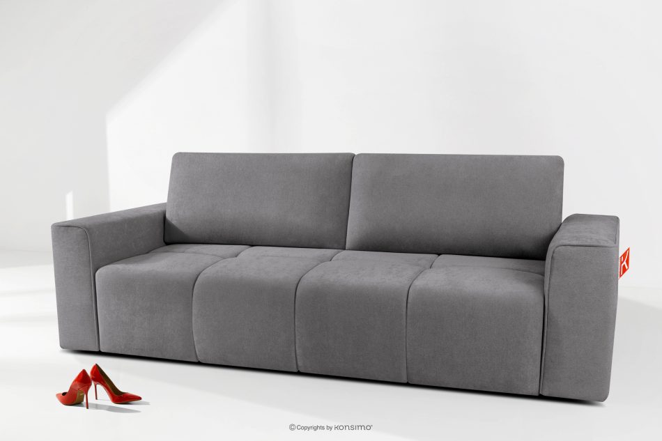 LIGULA Modernes ausziehbares Schlafsofa aus Chenille-Stoff in Hellgrau hellgrau - Foto 14