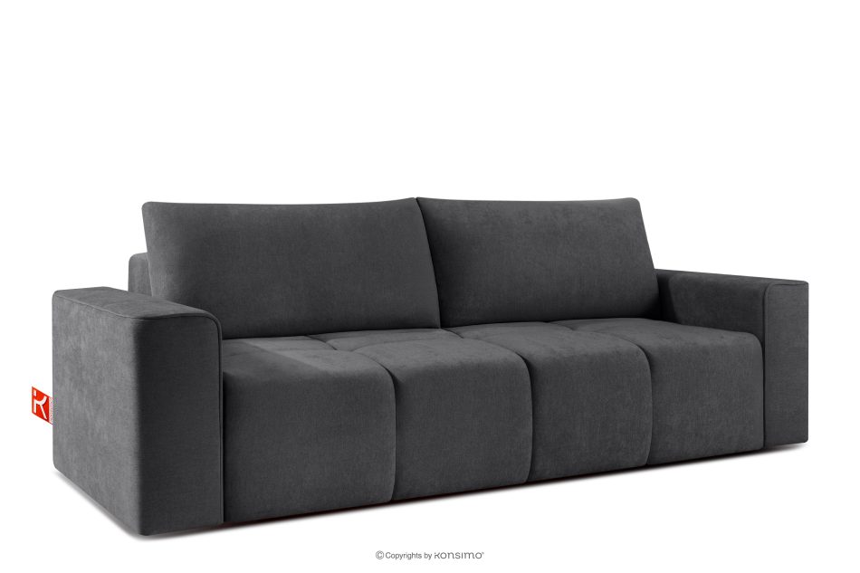 LIGULA Modernes ausziehbares Schlafsofa aus Chenille-Stoff in Dunkelgrau dunkelgrau - Foto 2