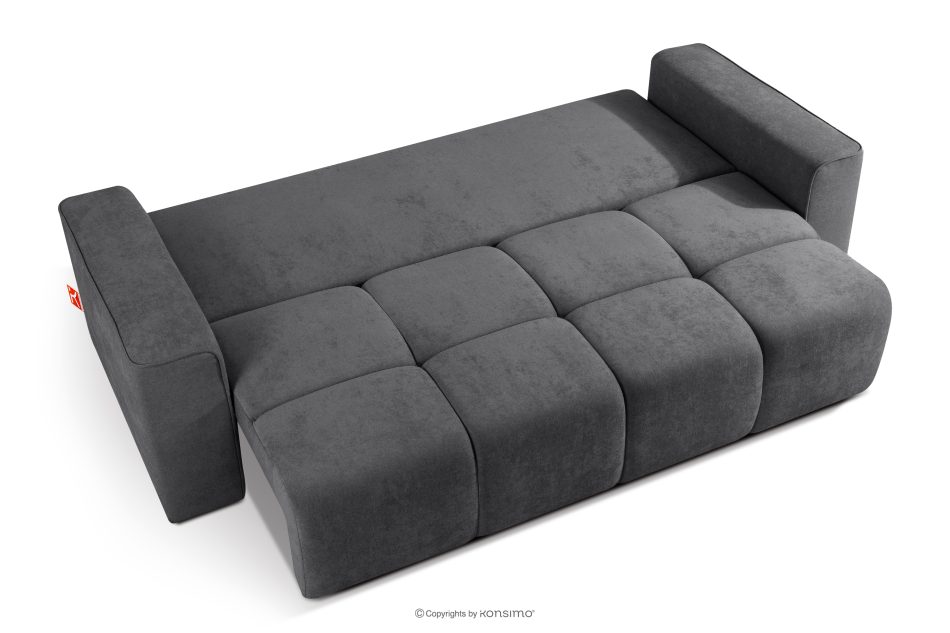 LIGULA Modernes ausziehbares Schlafsofa aus Chenille-Stoff in Dunkelgrau dunkelgrau - Foto 4