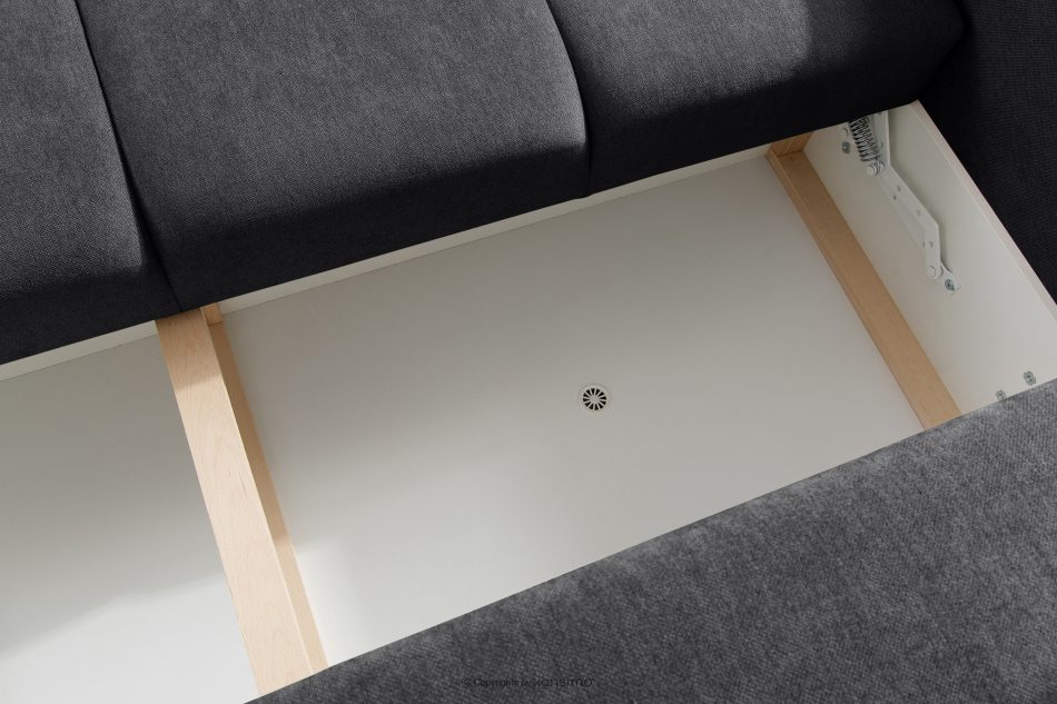LIGULA Modernes ausziehbares Schlafsofa aus Chenille-Stoff in Dunkelgrau dunkelgrau - Foto 11