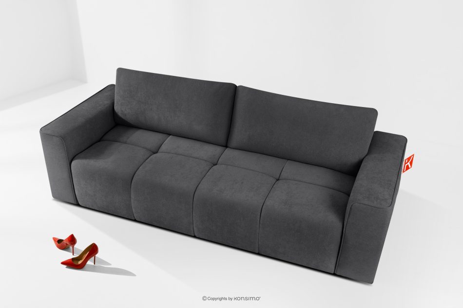 LIGULA Modernes ausziehbares Schlafsofa aus Chenille-Stoff in Dunkelgrau dunkelgrau - Foto 1
