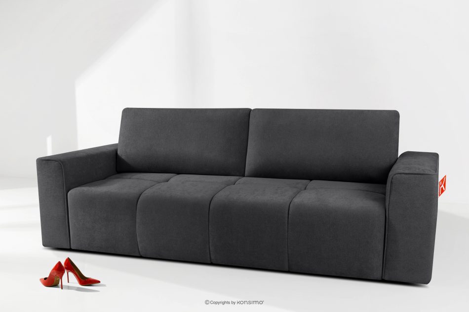 LIGULA Modernes ausziehbares Schlafsofa aus Chenille-Stoff in Dunkelgrau dunkelgrau - Foto 14