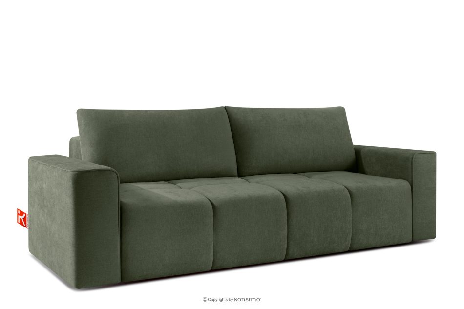 LIGULA Modernes ausziehbares Schlafsofa aus Chenille-Stoff in Dunkelgrün dunkelgrün - Foto 2
