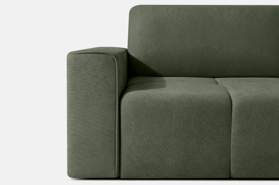 LIGULA Modernes ausziehbares Schlafsofa aus Chenille-Stoff in Dunkelgrün dunkelgrün - Foto 6
