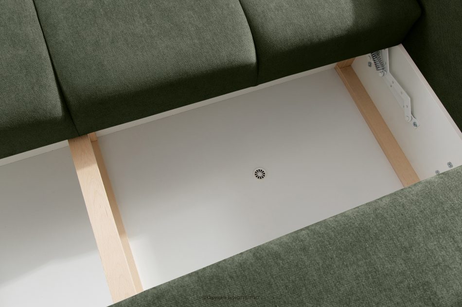 LIGULA Modernes ausziehbares Schlafsofa aus Chenille-Stoff in Dunkelgrün dunkelgrün - Foto 10