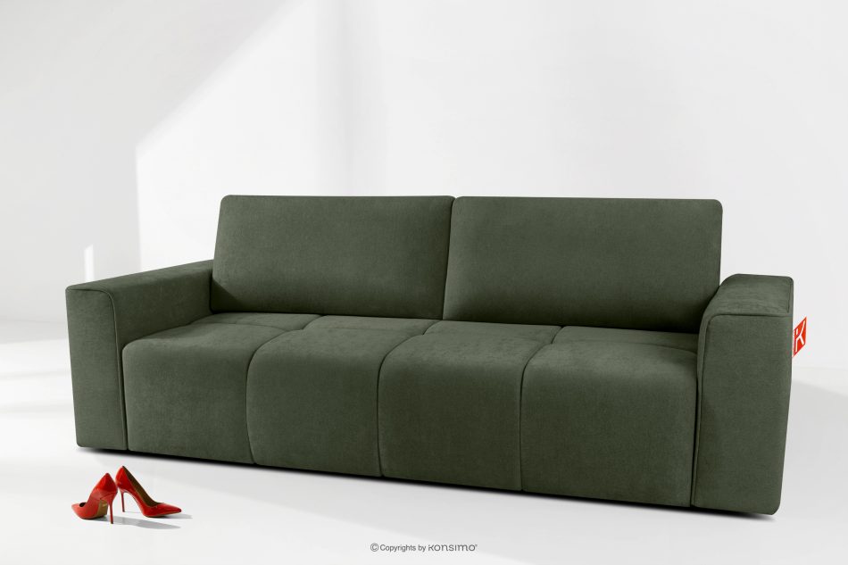 LIGULA Modernes ausziehbares Schlafsofa aus Chenille-Stoff in Dunkelgrün dunkelgrün - Foto 14