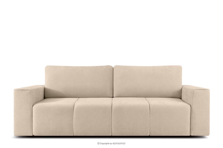 LIGULA Modernes ausziehbares Schlafsofa aus Chenille-Stoff in Hellbeige hellbeige - Foto 0