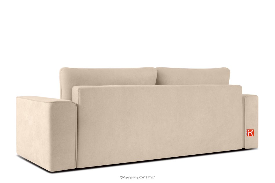 LIGULA Modernes ausziehbares Schlafsofa aus Chenille-Stoff in Hellbeige hellbeige - Foto 3