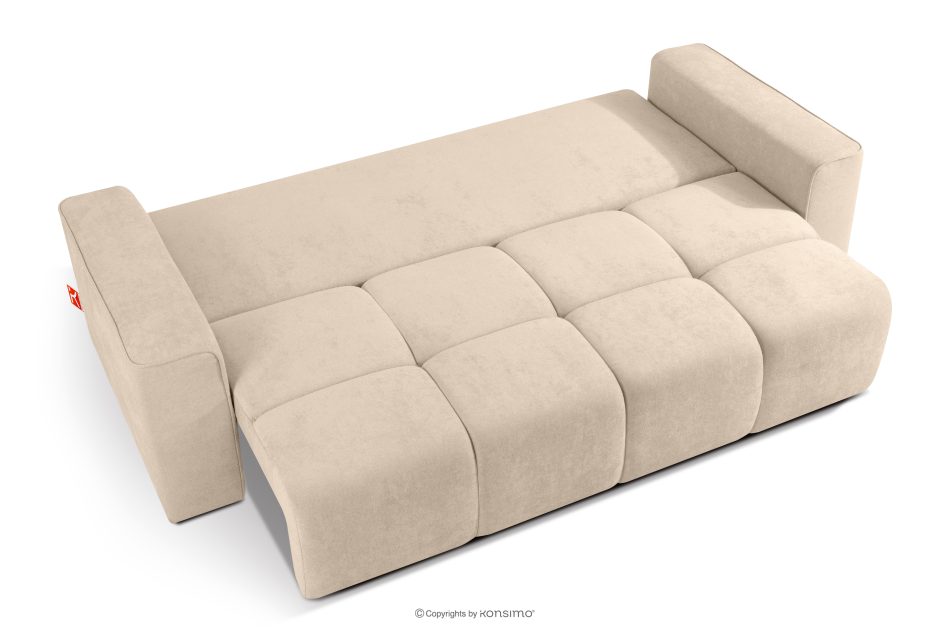 LIGULA Modernes ausziehbares Schlafsofa aus Chenille-Stoff in Hellbeige hellbeige - Foto 4
