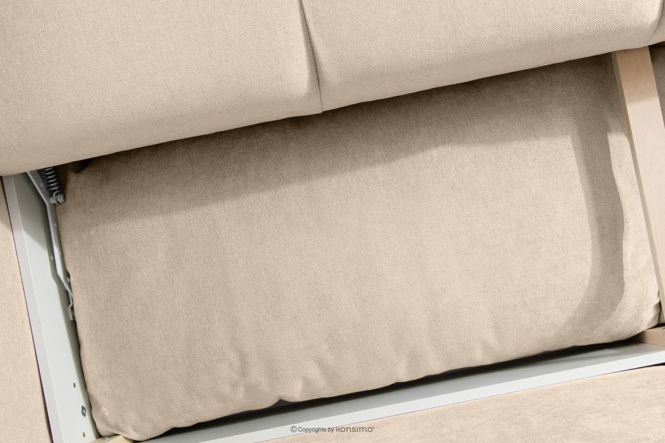 LIGULA Modernes ausziehbares Schlafsofa aus Chenille-Stoff in Hellbeige hellbeige - Foto 12
