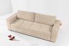 LIGULA Modernes ausziehbares Schlafsofa aus Chenille-Stoff in Hellbeige hellbeige - Foto 2
