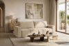 LIGULA Modernes ausziehbares Schlafsofa aus Chenille-Stoff in Hellbeige hellbeige - Foto 16