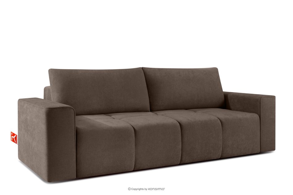 LIGULA Modernes ausziehbares Schlafsofa aus Chenille-Stoff in Braun braun - Foto 2