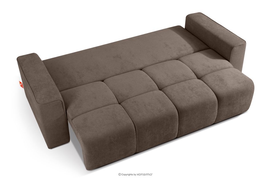 LIGULA Modernes ausziehbares Schlafsofa aus Chenille-Stoff in Braun braun - Foto 4