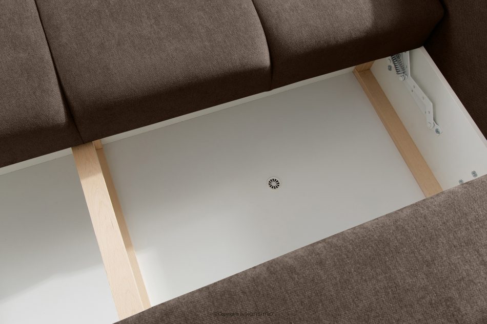LIGULA Modernes ausziehbares Schlafsofa aus Chenille-Stoff in Braun braun - Foto 11