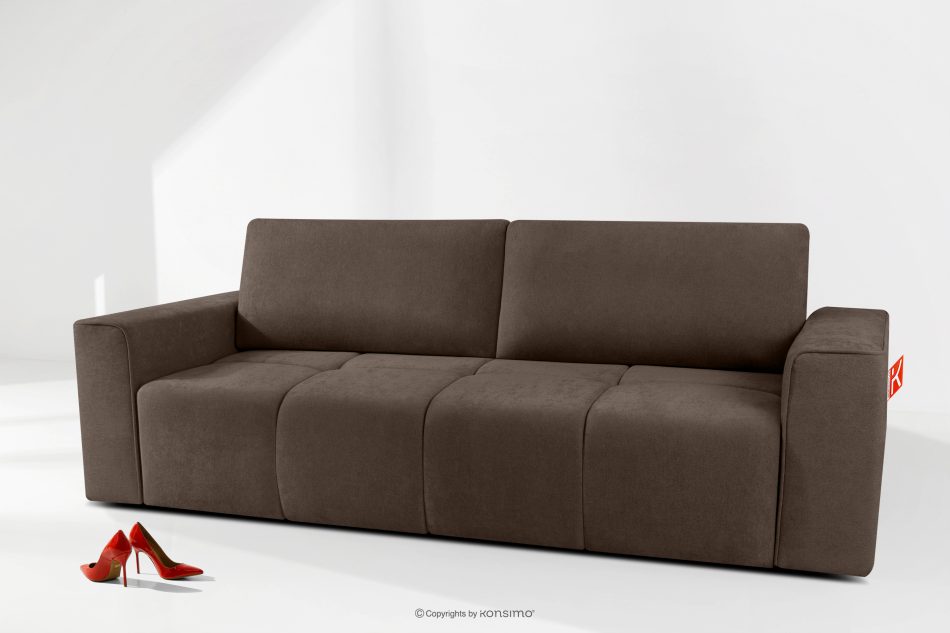 LIGULA Modernes ausziehbares Schlafsofa aus Chenille-Stoff in Braun braun - Foto 14