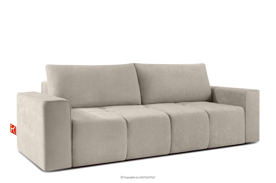 LIGULA Modernes ausziehbares Schlafsofa aus Chenille-Stoff in Graubeige graubeige - Foto 2