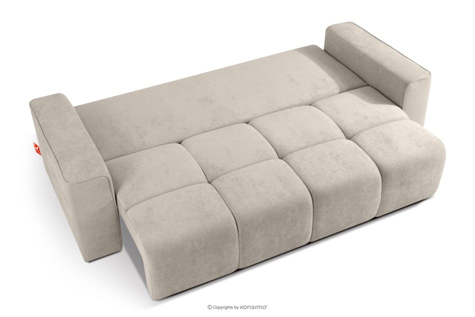 LIGULA Modernes ausziehbares Schlafsofa aus Chenille-Stoff in Graubeige graubeige - Foto 4