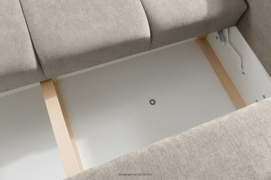 LIGULA Modernes ausziehbares Schlafsofa aus Chenille-Stoff in Graubeige graubeige - Foto 11