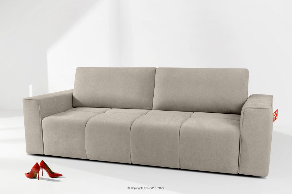 LIGULA Modernes ausziehbares Schlafsofa aus Chenille-Stoff in Graubeige graubeige - Foto 14