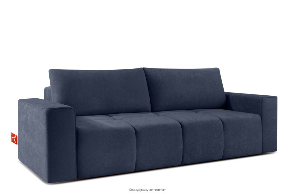 LIGULA Modernes ausziehbares Schlafsofa aus Chenille-Stoff in Marineblau dunkelblau - Foto 2