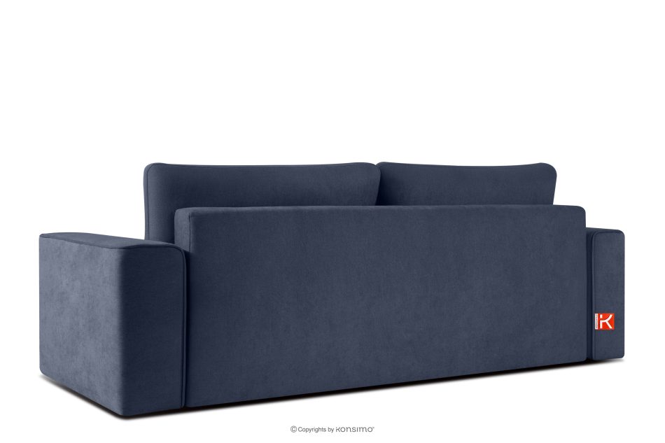 LIGULA Modernes ausziehbares Schlafsofa aus Chenille-Stoff in Marineblau dunkelblau - Foto 3