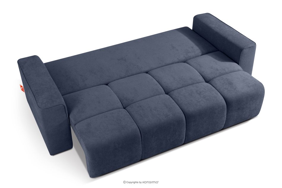 LIGULA Modernes ausziehbares Schlafsofa aus Chenille-Stoff in Marineblau dunkelblau - Foto 4