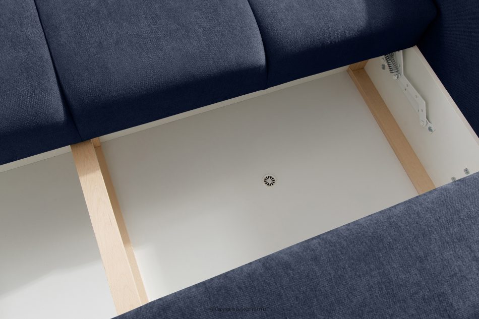 LIGULA Modernes ausziehbares Schlafsofa aus Chenille-Stoff in Marineblau dunkelblau - Foto 11