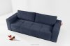 LIGULA Modernes ausziehbares Schlafsofa aus Chenille-Stoff in Marineblau dunkelblau - Foto 2