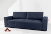 LIGULA Modernes ausziehbares Schlafsofa aus Chenille-Stoff in Marineblau dunkelblau - Foto 15
