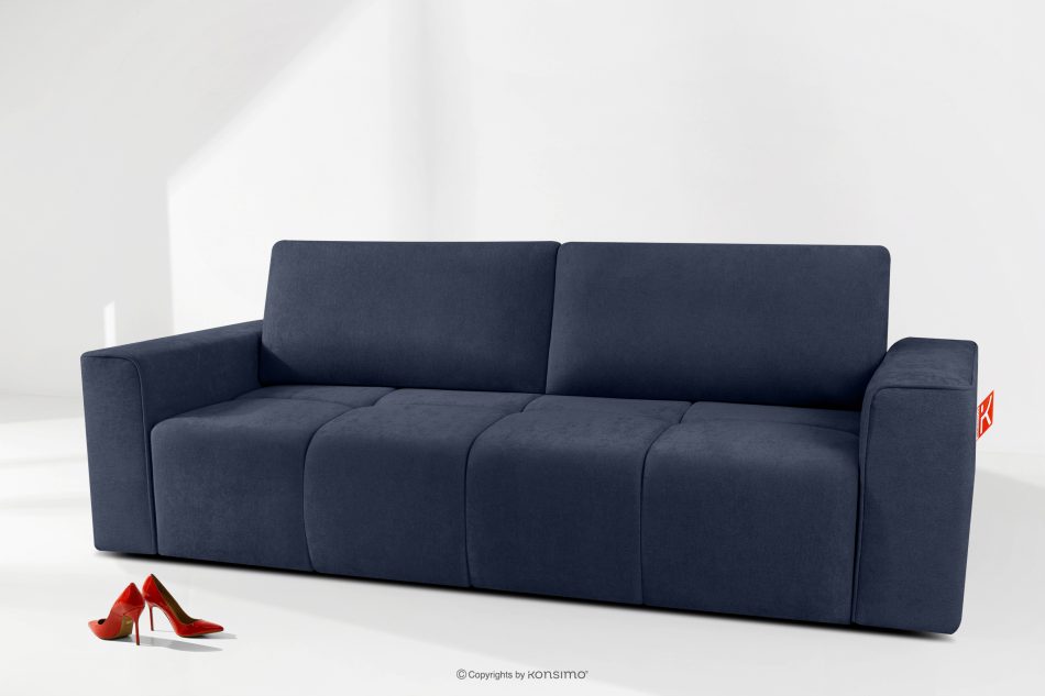 LIGULA Modernes ausziehbares Schlafsofa aus Chenille-Stoff in Marineblau dunkelblau - Foto 14