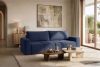LIGULA Modernes ausziehbares Schlafsofa aus Chenille-Stoff in Marineblau dunkelblau - Foto 16