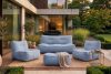 LOVIA Bequemes Gartensofa aus gewebtem Outdoor-Stoff dunkelblau/weiß marineblau/weiß - Foto 2