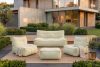 LOVIA Gartenmöbel-Set Sessel, Sofa und Sitzhocker aus Outdoor-Gewebestoff hellgrün/weiß hellgrün/weiß - Foto 38