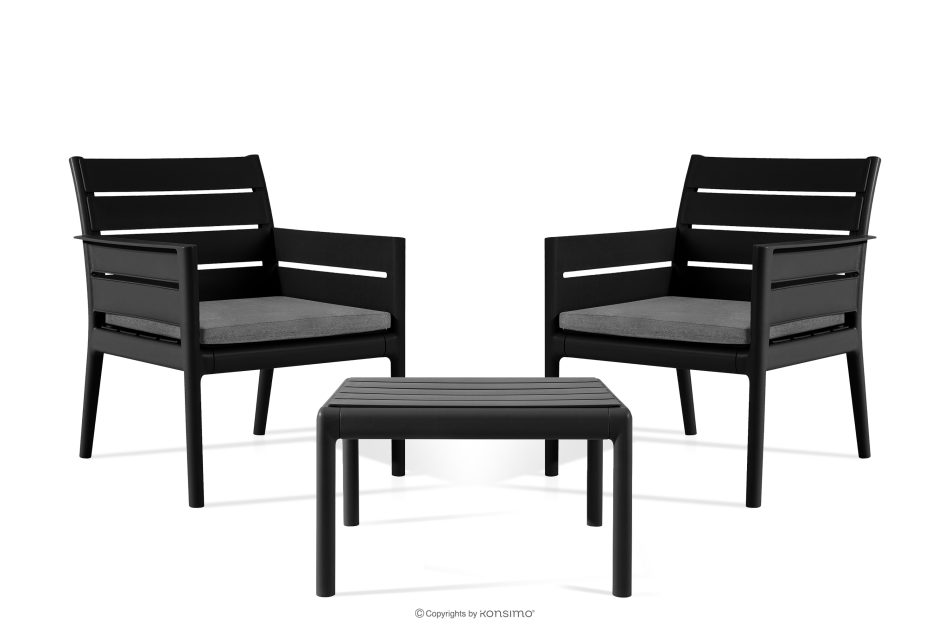 MITTU Gartenmöbel-Set aus Polypropylen 2 Stühle, Couchtisch in Anthrazit/Grau anthrazit/grau - Foto 2