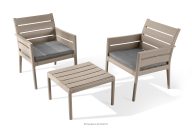 Gartenmöbel-Set aus Polypropylen 2 Stühle, Couchtisch in Beige/Braun